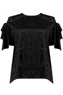 Velvet Cut-Out Sleeve Top