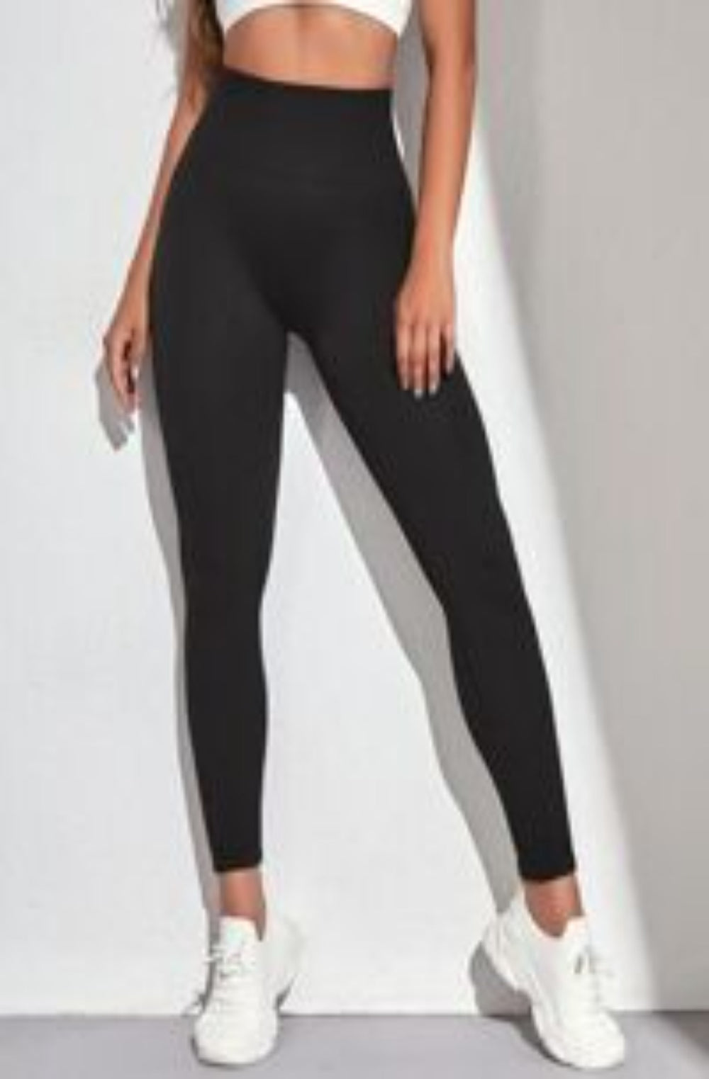 Black Everyday High Waist Ribbed Sculpting Leggings