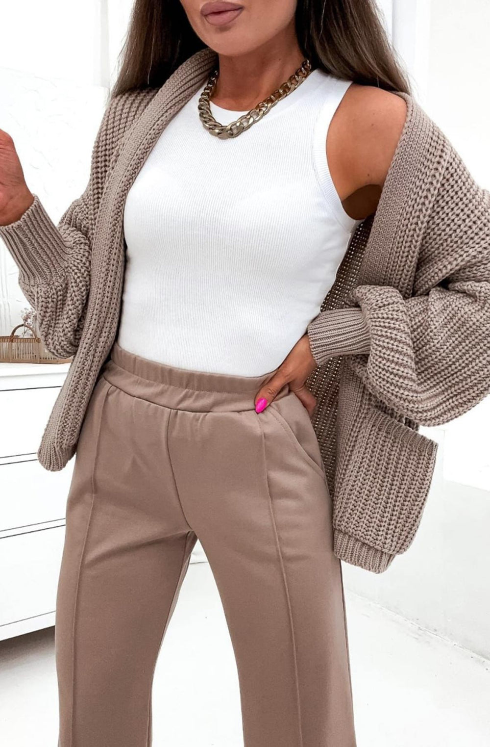 Bella Pocket Knitted Slouched Cardigan