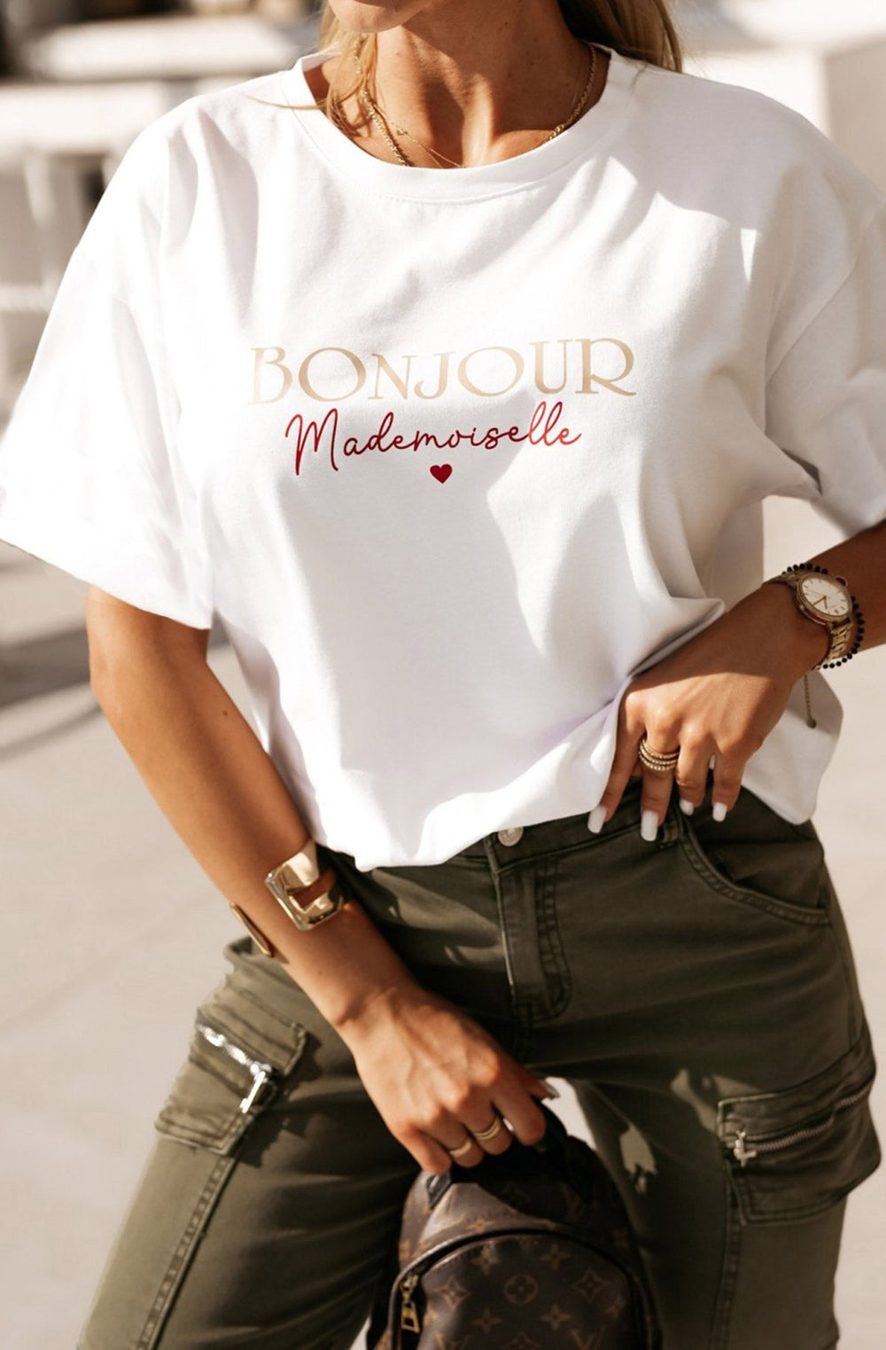 'Bonjour Madamoiselle' T-Shirt White