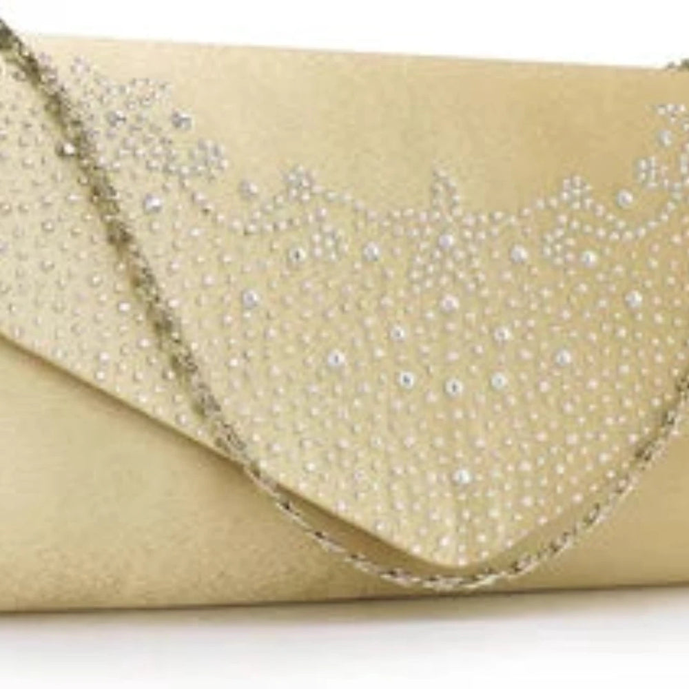 
                      
                        Gold Satin Clutch Bag
                      
                    