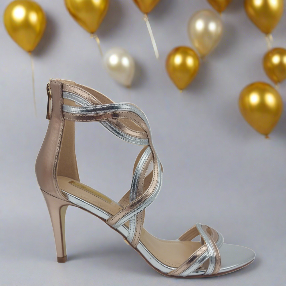 Glamour Rose Gold and Silver Metallic Sandal