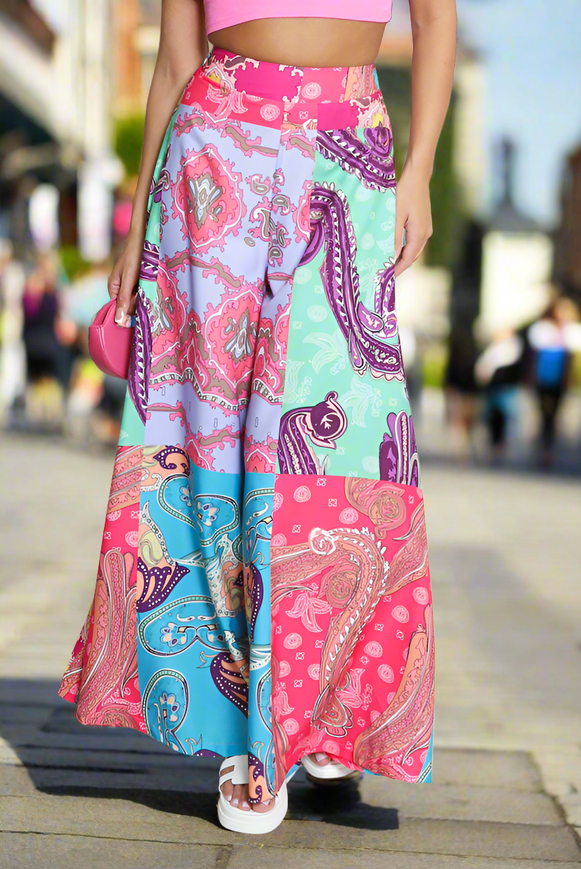 Paisley Print Palazzo Pants