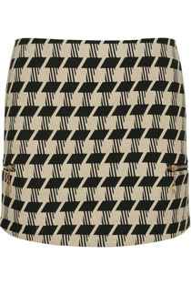 Check Side Zipped Detail Mini Skirt